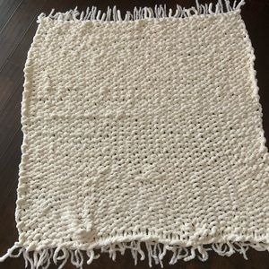 White chunky chenille hand made throw